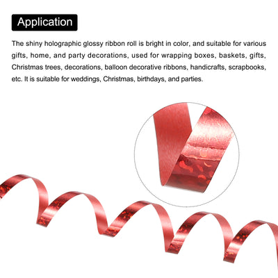 Harfington Curling Ribbon Crimped Balloon String 3/16" 11 Yards 4pcs for Christmas Wedding Gift Crafts Florists Decoration Red