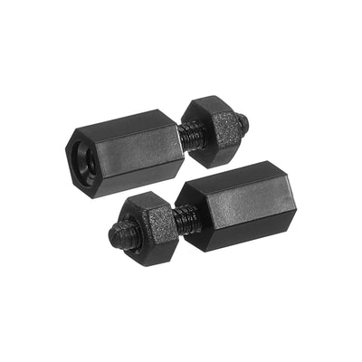Harfington M2 Nylon Hex Standoff Screws Nuts, 100Pack PCB Threaded Kit(5mm+5mm, Black)