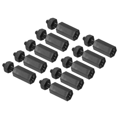Harfington M2 Nylon Hex Standoff Screws Nuts, 100Pack PCB Threaded Kit(8mm+5mm, Black)
