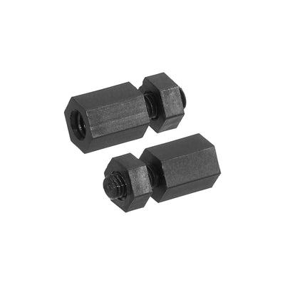 Harfington M2.5 Nylon Hex Standoff Screws Nuts, 100Pack PCB Threaded Kit(6mm+5mm, Black)