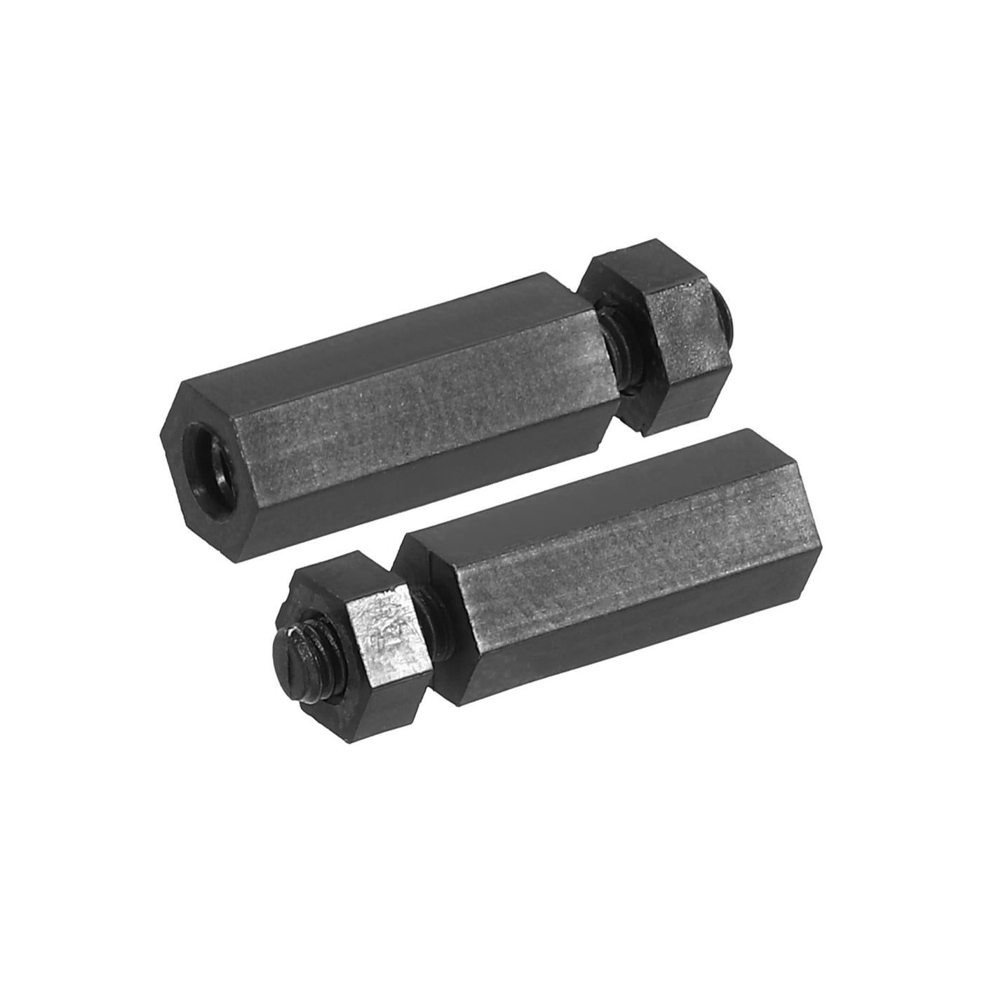 Harfington M2.5 Nylon Hex Standoff Screws Nuts, 100Pack PCB Threaded Kit(12mm+5mm, Black)
