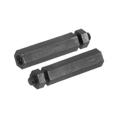 Harfington M2.5 Nylon Hex Standoff Screws Nuts, 100Pack PCB Threaded Kit(18mm+5mm, Black)