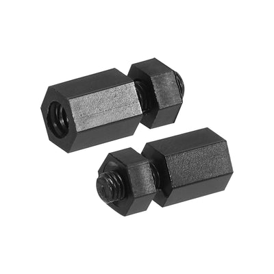 Harfington M3 Nylon Hex Standoff Screws Nuts, 200Pack PCB Threaded Kit(7mm+5mm, Black)