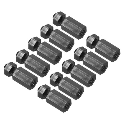 Harfington M3 Nylon Hex Standoff Screws Nuts, 200Pack PCB Threaded Kit(9mm+5mm, Black)