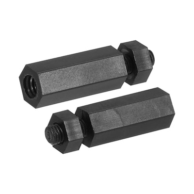 Harfington M3 Nylon Hex Standoff Screws Nuts, 200Pack PCB Threaded Kit(14mm+5mm, Black)