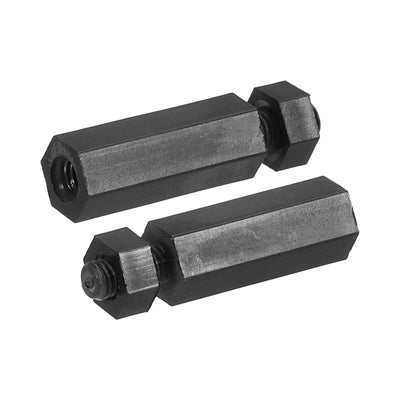 Harfington M3 Nylon Hex Standoff Screws Nuts, 200Pack PCB Threaded Kit(15mm+5mm, Black)