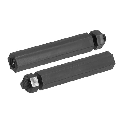 Harfington M3 Nylon Hex Standoff Screws Nuts, 100Pack PCB Threaded Kit(28mm+5mm, Black)