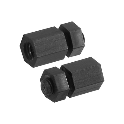 Harfington M4 Nylon Hex Standoff Screws Nuts, 100Pack PCB Threaded Kit(8mm+5mm, Black)