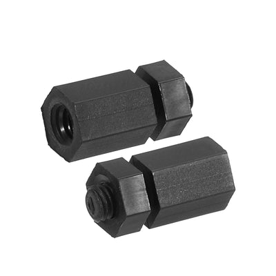 Harfington M4 Nylon Hex Standoff Screws Nuts, 100Pack PCB Threaded Kit(9mm+5mm, Black)
