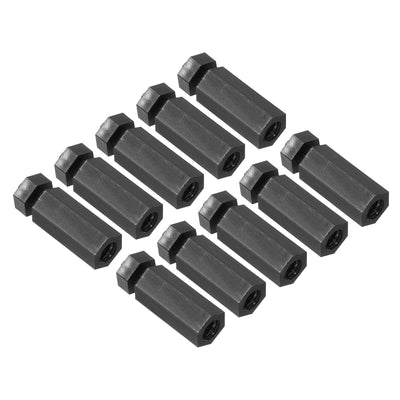 Harfington M4 Nylon Hex Standoff Screws Nuts, 100Pack PCB Threaded Kit(16mm+5mm, Black)