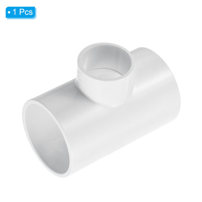 Harfington 1 1/2" x 1" 3 Way Tee Pipe Fittings UPVC, Joint Coupling Pipe Adapter, White