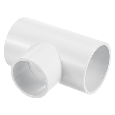 Harfington 1 1/2" x 1 1/4" 3 Way Tee Pipe Fittings UPVC, Joint Coupling Pipe Adapter, White