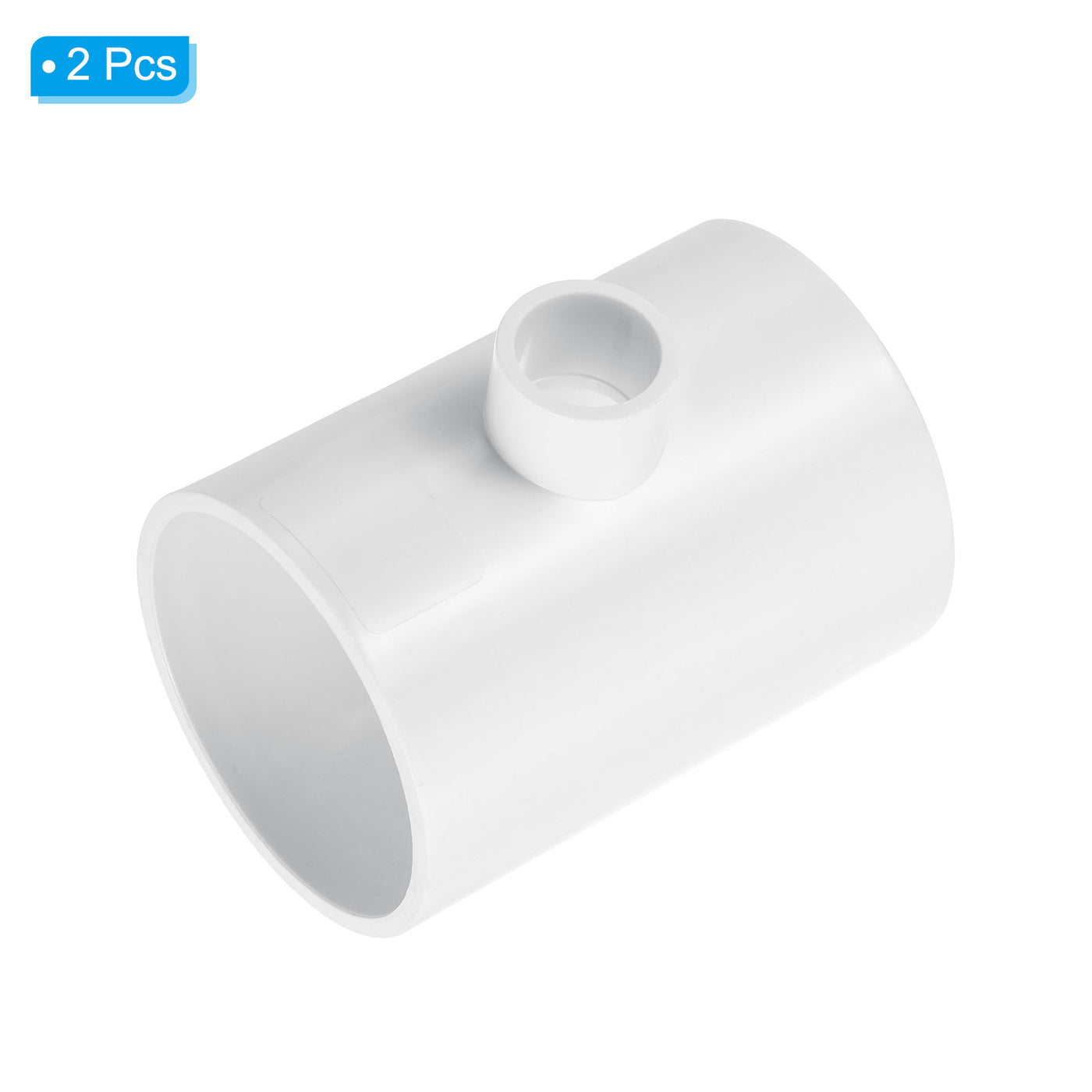 Harfington 2" x 1/2" 3 Way Tee Pipe Fittings UPVC, 2 Pack Joint Coupling Pipe, White