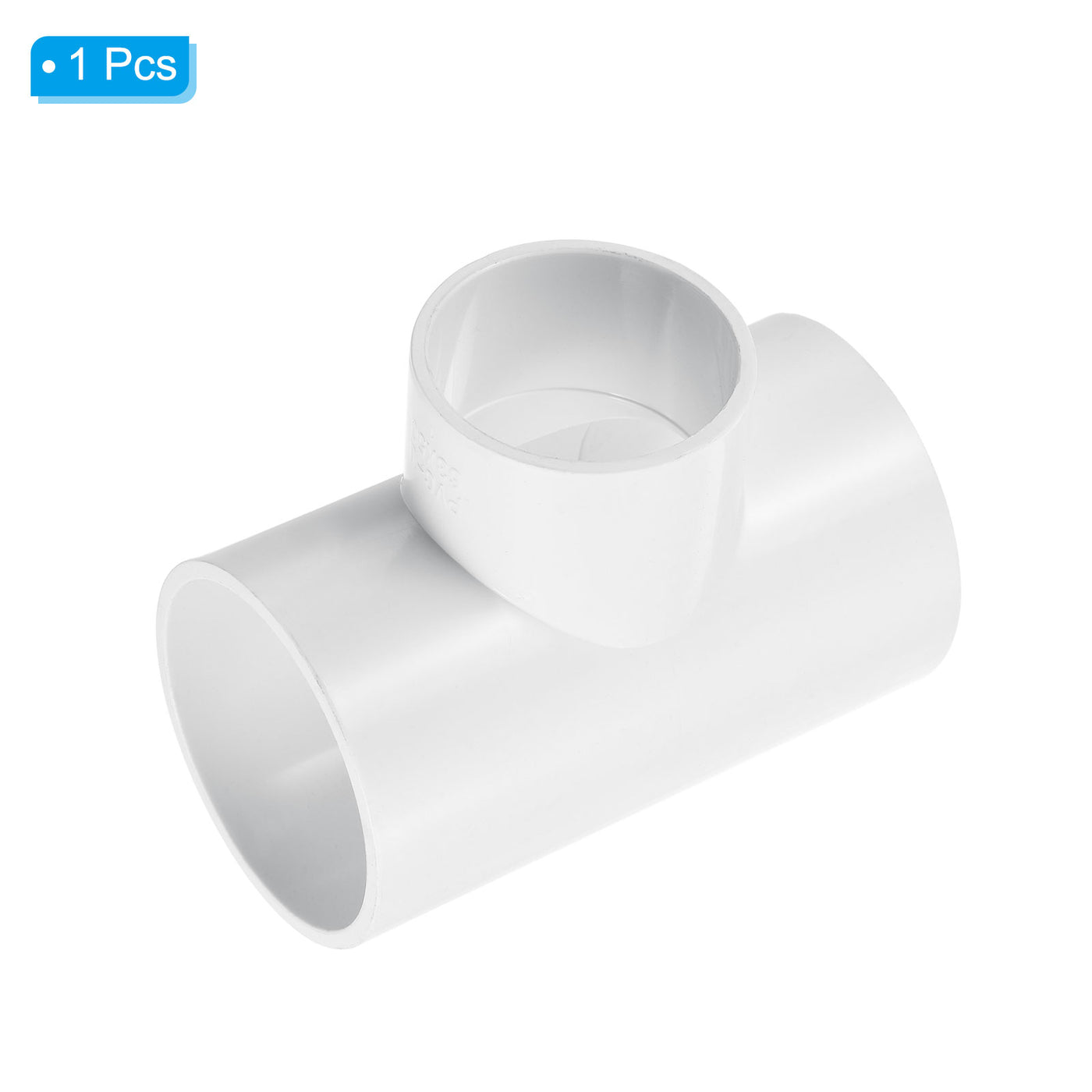 Harfington 2" x 1 1/2" 3 Way Tee Pipe Fittings UPVC, Joint Coupling Pipe Adapter, White
