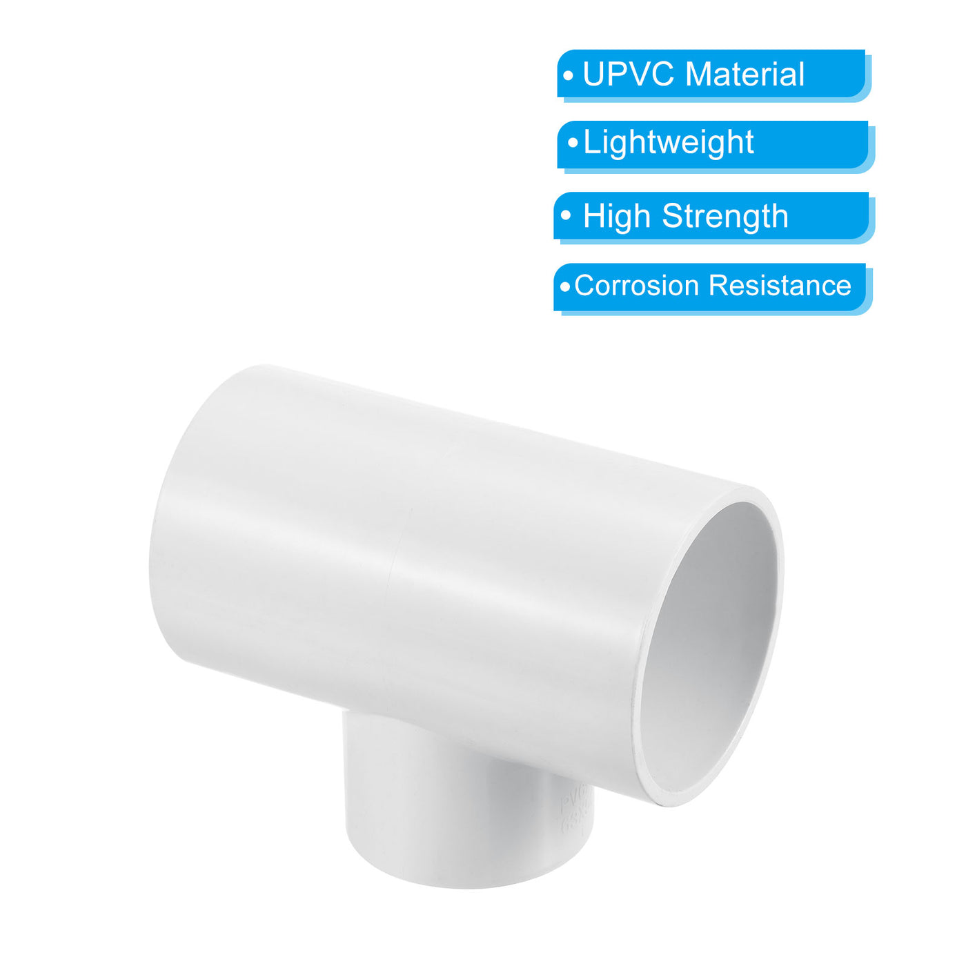 Harfington 2" x 1 1/2" 3 Way Tee Pipe Fittings UPVC, 2 Pack Joint Coupling Pipe, White