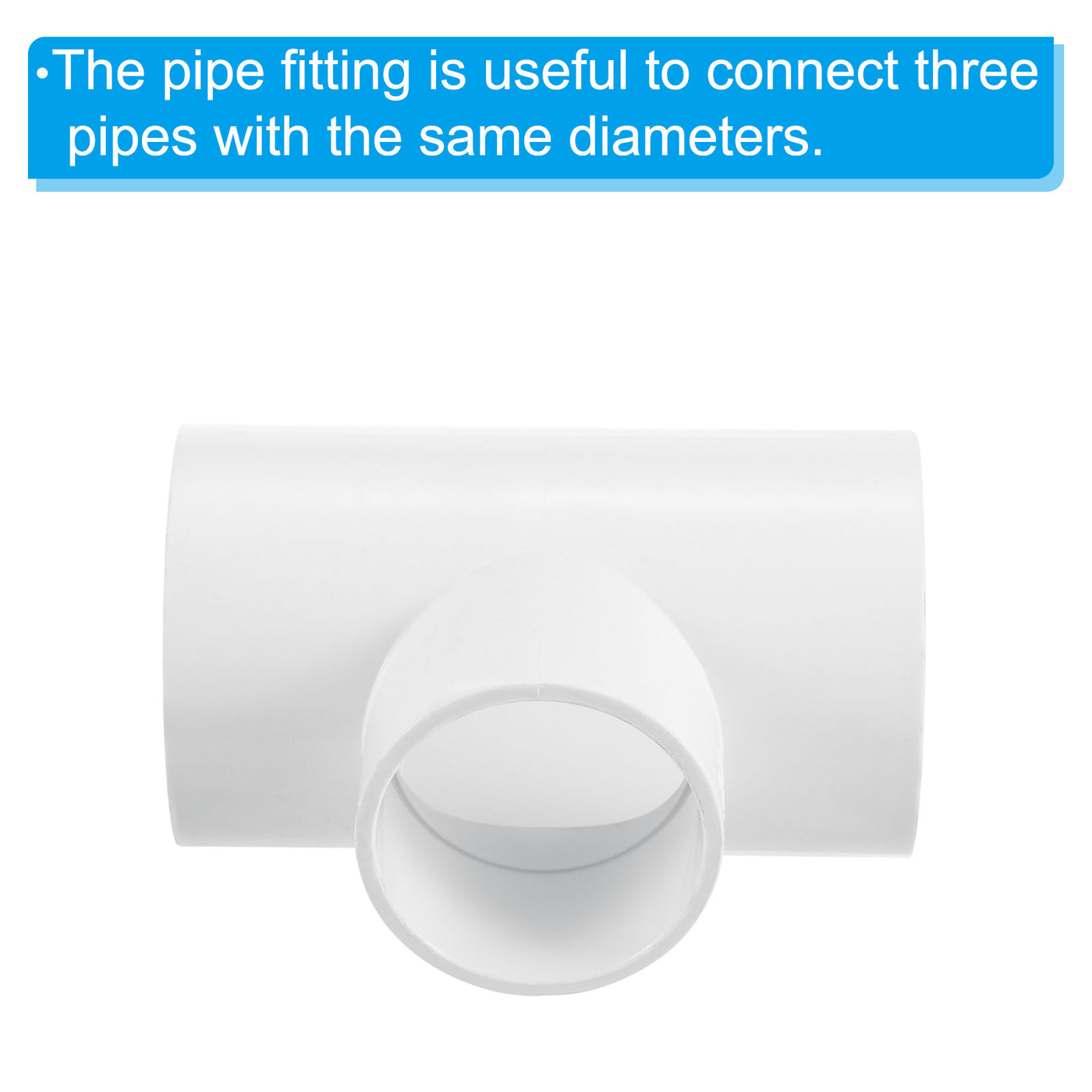 Harfington 2" x 1 1/2" 3 Way Tee Pipe Fittings UPVC, 3 Pack Joint Coupling Pipe, White
