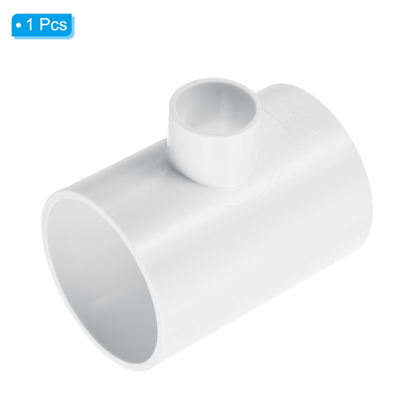 Harfington 2 1/2" x 1" 3 Way Tee Pipe Fittings UPVC, Joint Coupling Pipe Adapter, White