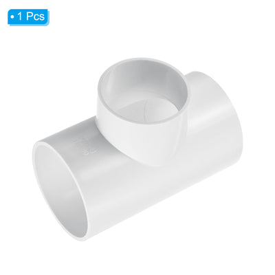 Harfington 4" x 3" 3 Way Tee Pipe Fittings UPVC, Joint Coupling Pipe Adapter, White