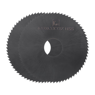Harfington 2pcs 63mm x 16mm x 0.5mm 72 Teeth Nitride Coated Circular Saw Blades Cutters