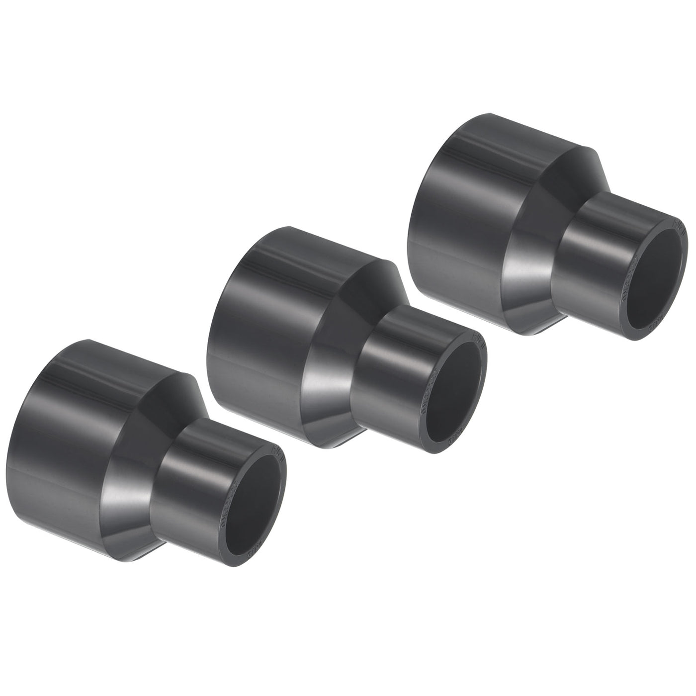 Harfington UPVC Reducer Pipe Fitting 1.6x1 Inch Socket, 3 Pack Straight Coupling Adapter Connector, Grey
