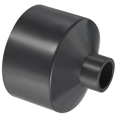 Harfington UPVC Reducer Pipe Fitting 2.5x0.8 Inch Socket, Straight Coupling Adapter Connector, Grey