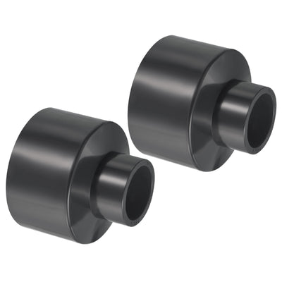 Harfington UPVC Reducer Pipe Fitting 2.5x1.3 Inch Socket, 2 Pack Straight Coupling Adapter Connector, Grey