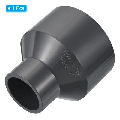 Harfington UPVC Reducer Pipe Fitting 3x1.6 Inch Socket, Straight Coupling Adapter Connector, Grey