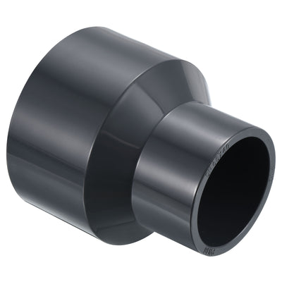 Harfington UPVC Reducer Pipe Fitting 3x2 Inch Socket, Straight Coupling Adapter Connector, Grey