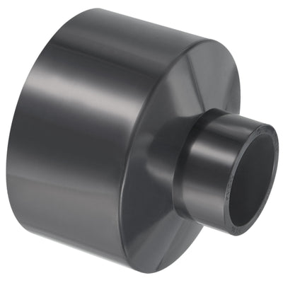 Harfington UPVC Reducer Pipe Fitting 3.5x1.6 Inch Socket, Straight Coupling Adapter Connector, Grey