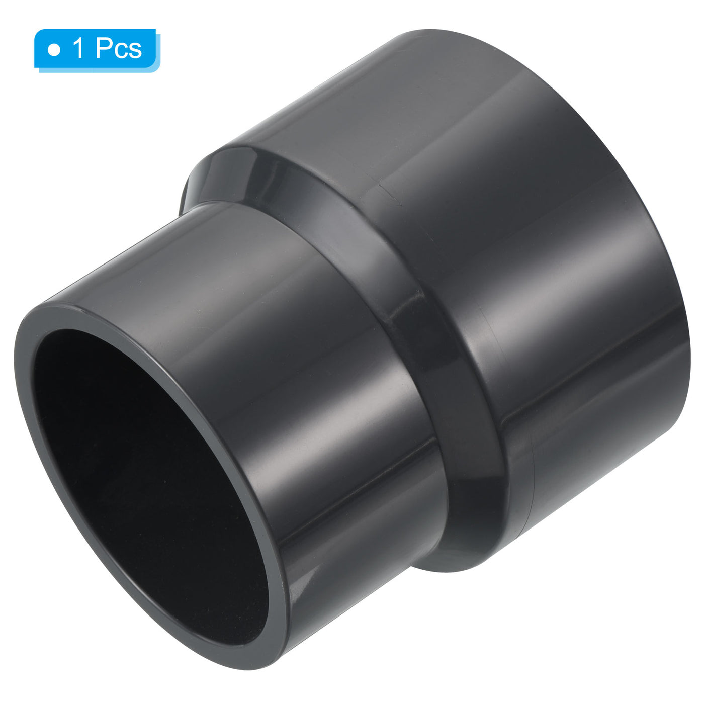 Harfington UPVC Reducer Pipe Fitting 3.5x3 Inch Socket, Straight Coupling Adapter Connector, Grey