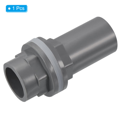 Harfington PVC Water Tank Pipe Fitting 3/4" ID DN20, Straight Tube Adapter Connector, Grey