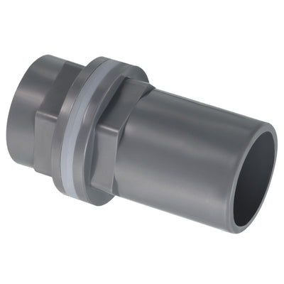 Harfington PVC Water Tank Pipe Fitting 1" ID DN25, Straight Tube Adapter Connector, Grey
