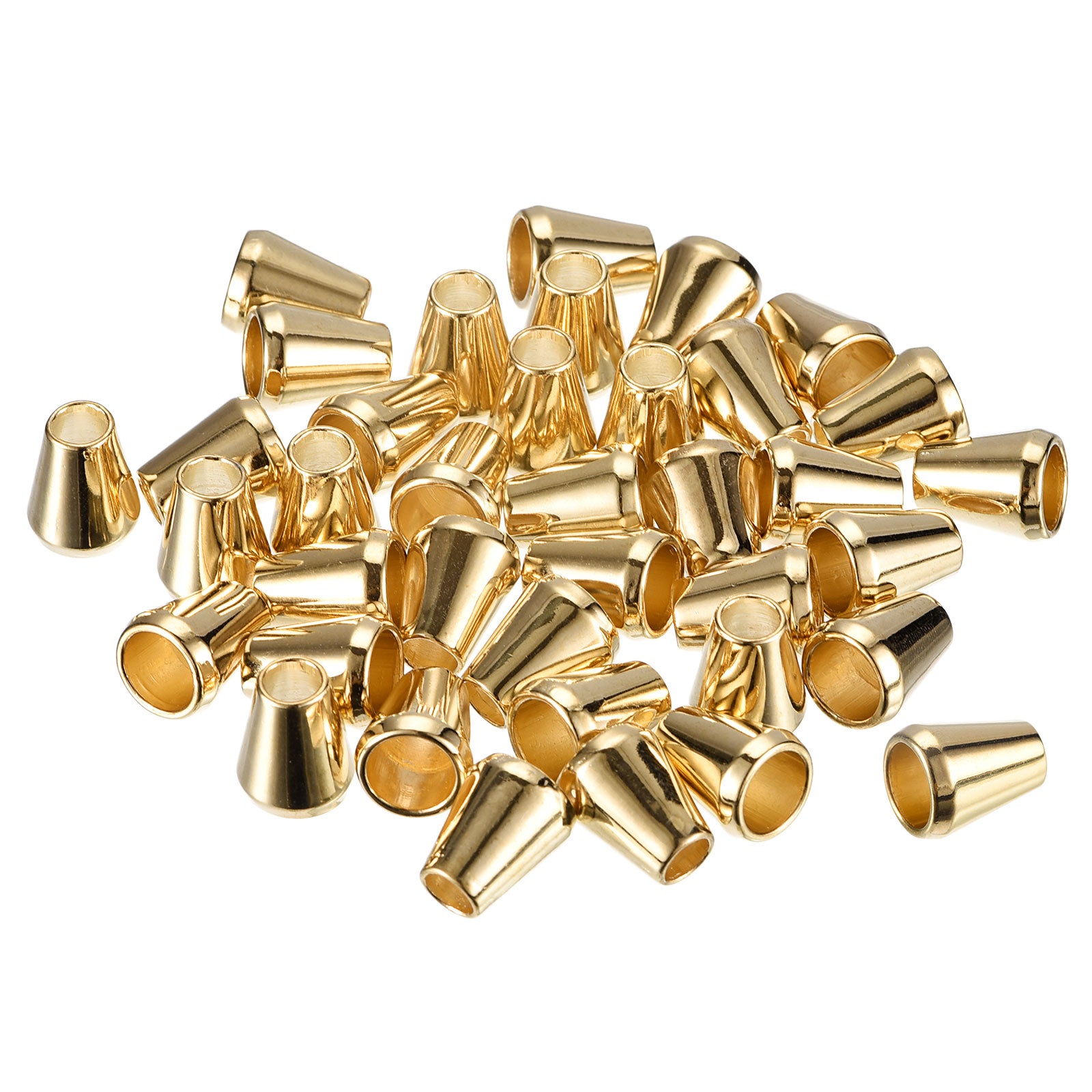 64pcs Conical Bell Metal Cord Rope Locks, Metal Cord Rope Fastener Ends ...