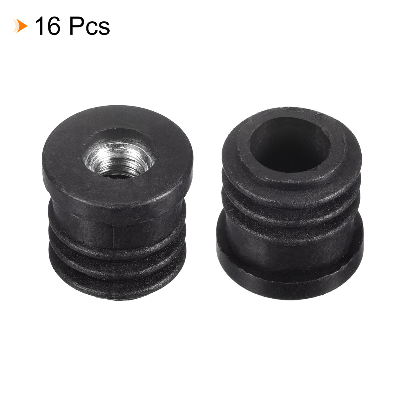 uxcell Uxcell 16Pcs 16mm/0.63" Caster Insert with Thread, Round M6 Thread for Furniture