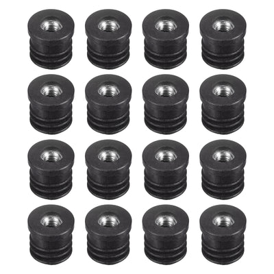 Harfington Uxcell 16Pcs 16mm/0.63" Caster Insert with Thread, Round M6 Thread for Furniture