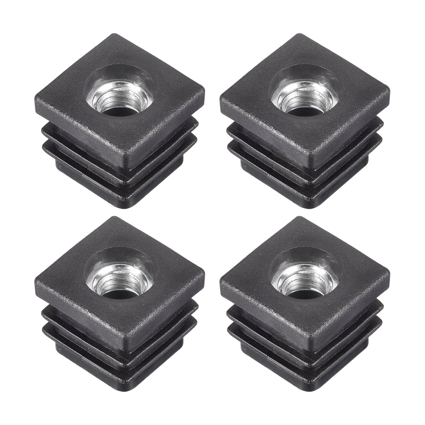 uxcell Uxcell 4Pcs 0.79"x0.79" Caster Insert with Thread, Square M8 Thread for Furniture