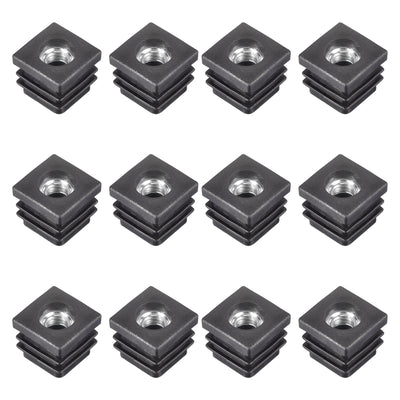 Harfington Uxcell 12Pcs 0.98"x0.98" Caster Insert with Thread, Square M8 Thread for Furniture