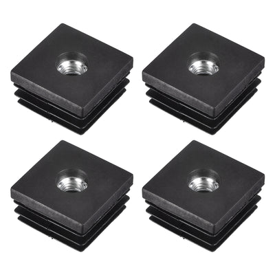Harfington Uxcell 4Pcs 1.18"x1.18" Caster Insert with Thread, Square M8 Thread for Furniture