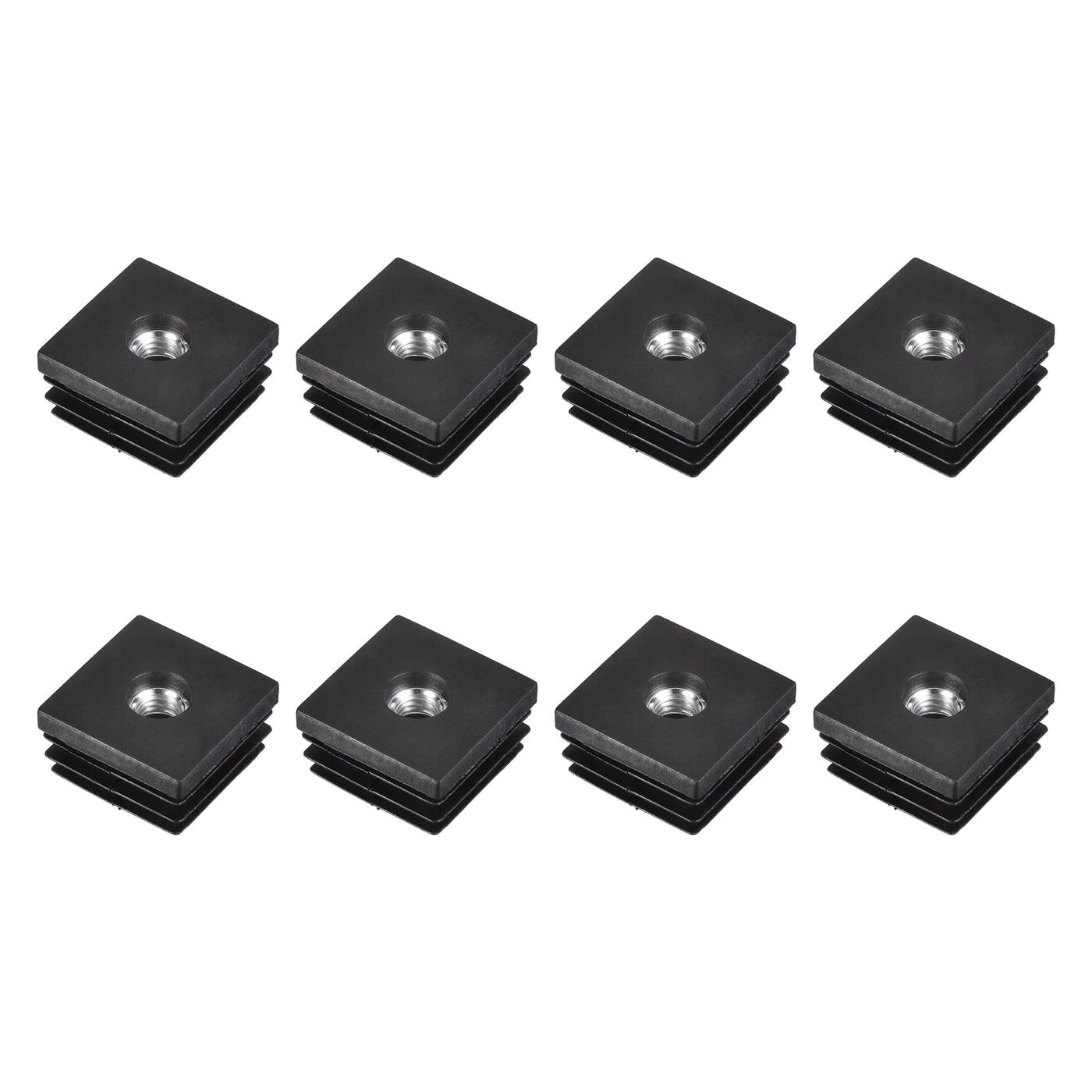 uxcell Uxcell 8Pcs 1.18"x1.18" Caster Insert with Thread, Square M8 Thread for Furniture