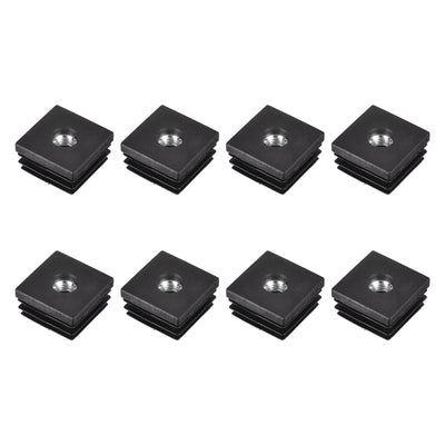 Harfington Uxcell 8Pcs 1.18"x1.18" Caster Insert with Thread, Square M8 Thread for Furniture