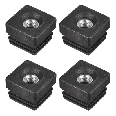 Harfington Uxcell 4Pcs 1.26"x1.26" Caster Insert with Thread, Square M10 Thread for Furniture