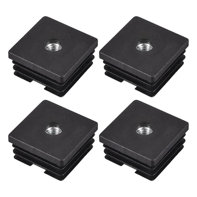 uxcell Uxcell 4Pcs 1.5"x1.5" Caster Insert with Thread, Square M8 Thread for Furniture