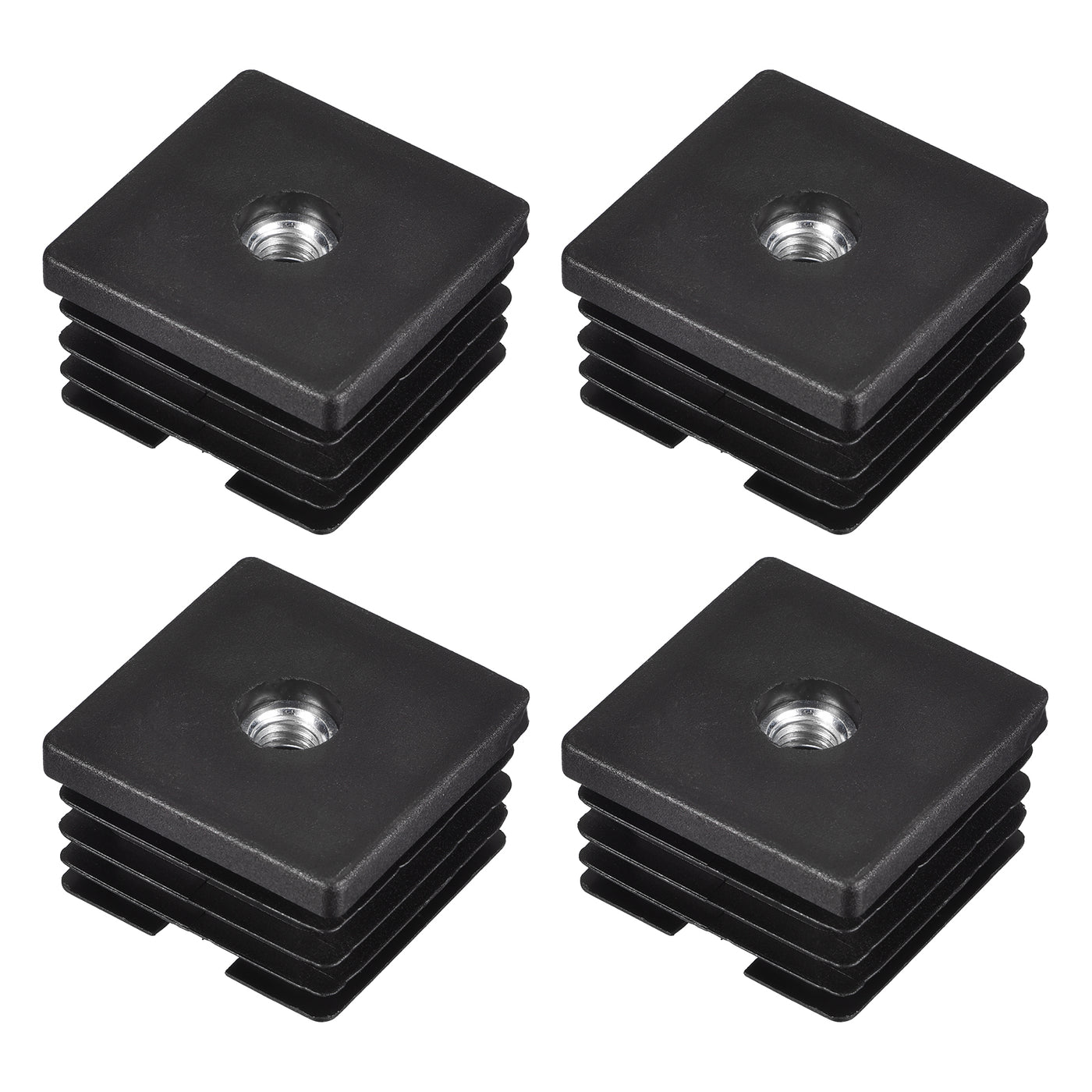 uxcell Uxcell 4Pcs 1.57"x1.57" Caster Insert with Thread, Square M8 Thread for Furniture