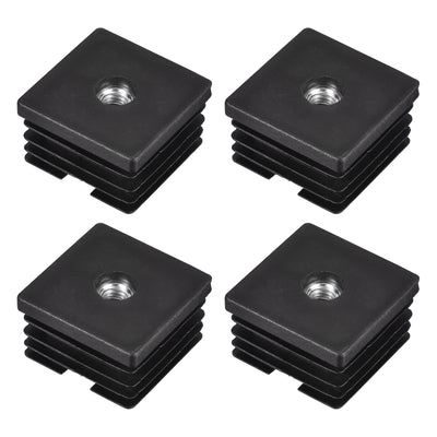Harfington Uxcell 4Pcs 1.57"x1.57" Caster Insert with Thread, Square M8 Thread for Furniture