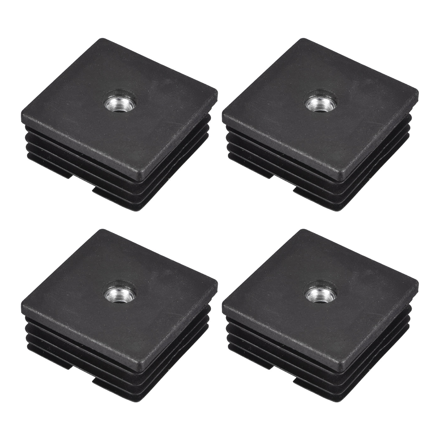 uxcell Uxcell 4Pcs 1.97"x1.97" Caster Insert with Thread, Square M8 Thread for Furniture