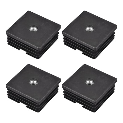 Harfington Uxcell 4Pcs 1.97"x1.97" Caster Insert with Thread, Square M8 Thread for Furniture