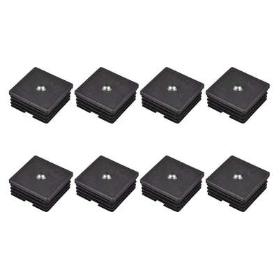 Harfington Uxcell 8Pcs 1.97"x1.97" Caster Insert with Thread, Square M8 Thread for Furniture