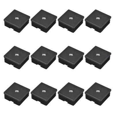 Harfington Uxcell 12Pcs 1.97"x1.97" Caster Insert with Thread, Square M8 Thread for Furniture
