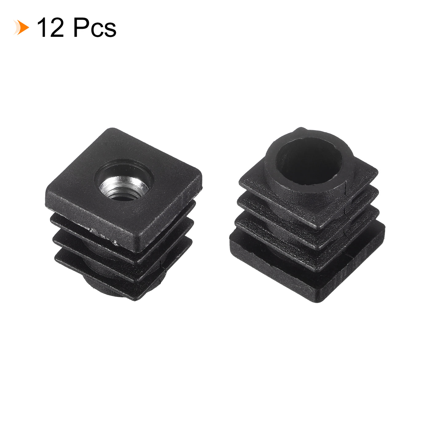 uxcell Uxcell 12Pcs 0.59"x0.59" Caster Insert with Thread, Square M6 Thread for Furniture