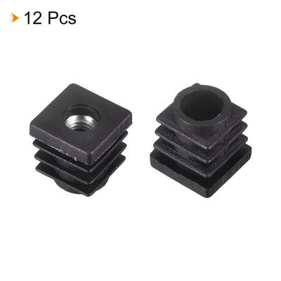Harfington Uxcell 12Pcs 0.59"x0.59" Caster Insert with Thread, Square M6 Thread for Furniture